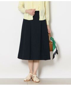 NEWYORKER L-SIZE / ニューヨーカー エルサイズ ミニ・ひざ丈スカート | タックセミAラインスカート レディース 後ろゴム コットン100％
