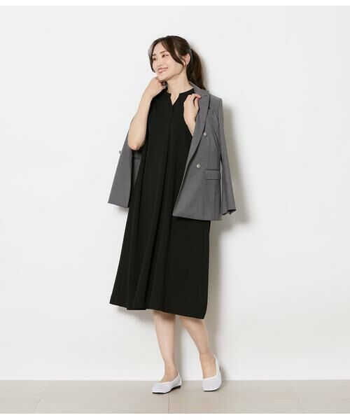 NEWYORKER L-SIZE / ニューヨーカー エルサイズ ミニ丈・ひざ丈ワンピース | スキッパーワンピース レディース イージーケア | 詳細13