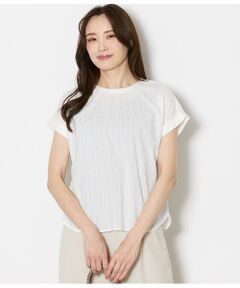 NEWYORKER L-SIZE / ニューヨーカー エルサイズ シャツ・ブラウス | コットンレーヨンカラミストライプ 2WAYブラウス