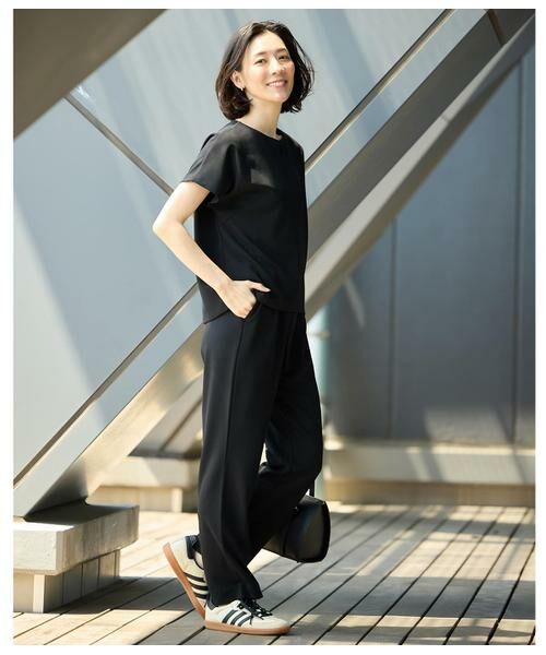 NEWYORKER L-SIZE / ニューヨーカー エルサイズ Tシャツ | キーネックパールビジュープルオーバー レディース セットアップ対応 イージーケア | 詳細15