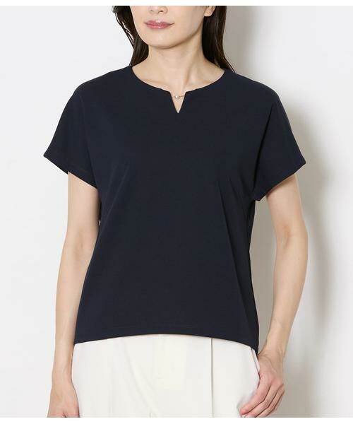 NEWYORKER L-SIZE / ニューヨーカー エルサイズ Tシャツ | キーネックパールビジュープルオーバー レディース セットアップ対応 イージーケア | 詳細9