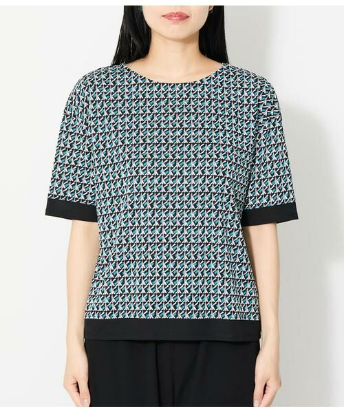 NEWYORKER L-SIZE / ニューヨーカー エルサイズ Tシャツ | 強撚スムースナイトキューブプリント 切替えカットソープルオーバー | 詳細1