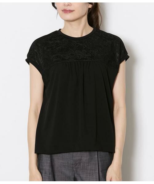 NEWYORKER L-SIZE / ニューヨーカー エルサイズ Tシャツ | 前後2WAYレース切替えカットソー レディース イージーケア | 詳細10