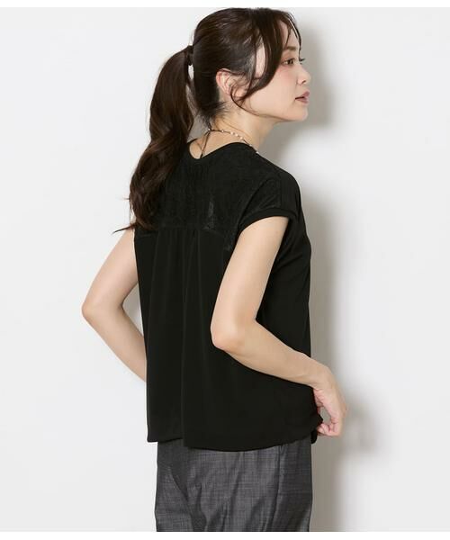 NEWYORKER L-SIZE / ニューヨーカー エルサイズ Tシャツ | 前後2WAYレース切替えカットソー レディース イージーケア | 詳細12