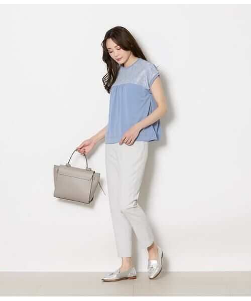 NEWYORKER L-SIZE / ニューヨーカー エルサイズ Tシャツ | 前後2WAYレース切替えカットソー レディース イージーケア | 詳細17