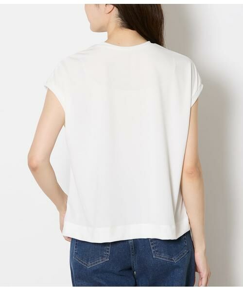 NEWYORKER L-SIZE / ニューヨーカー エルサイズ Tシャツ | 前後2WAYレース切替えカットソー レディース イージーケア | 詳細2