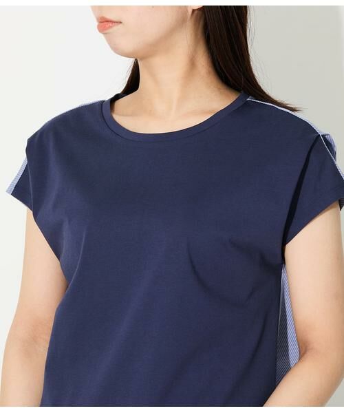 NEWYORKER L-SIZE / ニューヨーカー エルサイズ Tシャツ | シルケットストライプ 前後切替えプルオーバー | 詳細4