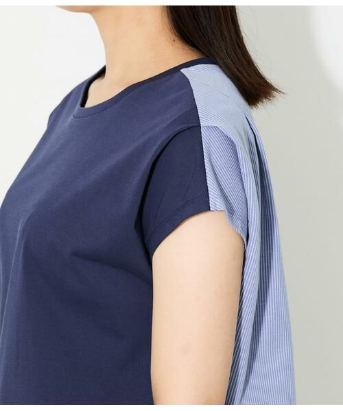 NEWYORKER L-SIZE / ニューヨーカー エルサイズ Tシャツ | シルケットストライプ 前後切替えプルオーバー | 詳細5