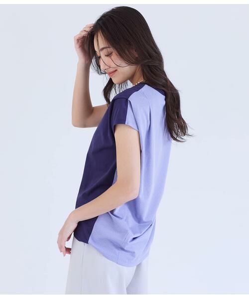 NEWYORKER L-SIZE / ニューヨーカー エルサイズ Tシャツ | シルケットストライプ 前後切替えプルオーバー | 詳細7