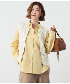 NEWYORKER L-SIZE / ニューヨーカー エルサイズ ベスト | ハニカム調ケーブル ジップニットベスト