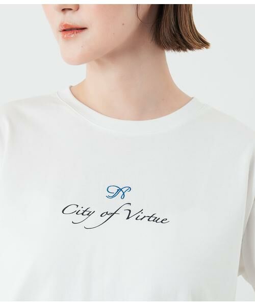 NEWYORKER L-SIZE / ニューヨーカー エルサイズ カットソー | N刺繍プリント7分袖Tシャツ | 詳細4