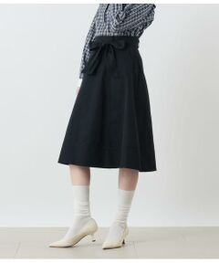 NEWYORKER L-SIZE / ニューヨーカー エルサイズ ミニ・ひざ丈スカート | コットンポリエステルギャバ フレアチノスカート