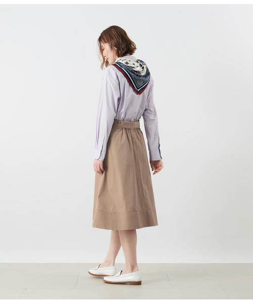 NEWYORKER L-SIZE / ニューヨーカー エルサイズ シャツ・ブラウス | コットンポプリンストライプ レギュラーカラー長袖シャツ(ラベンダー) | 詳細13