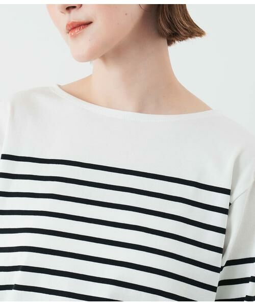 NEWYORKER L-SIZE / ニューヨーカー エルサイズ カットソー | パネルボーダー バスクTシャツ | 詳細4