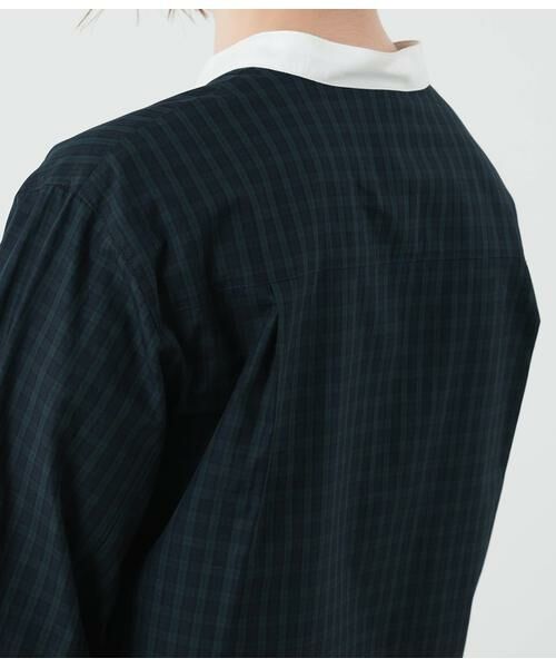 NEWYORKER L-SIZE / ニューヨーカー エルサイズ シャツ・ブラウス | コットンローンブラックウォッチ クレリックスタンドカラーシャツ | 詳細8