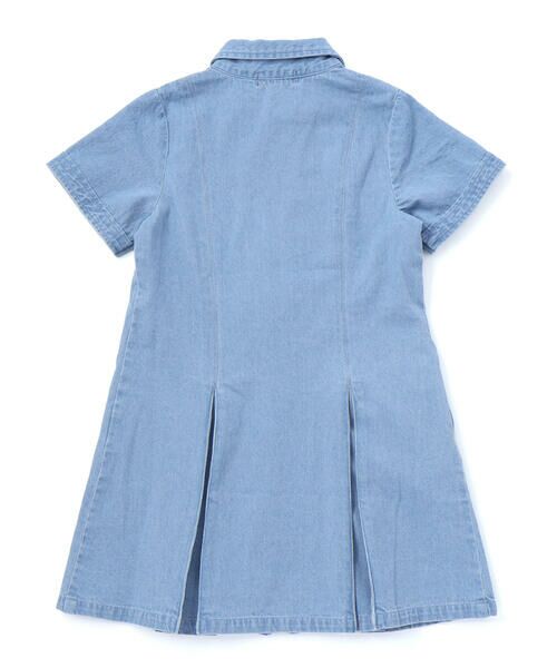 nexchic / ネクシック ミニ丈・ひざ丈ワンピース | シャツ風ファスナーデニム&ストライプワンピース(110~150cm) | 詳細6