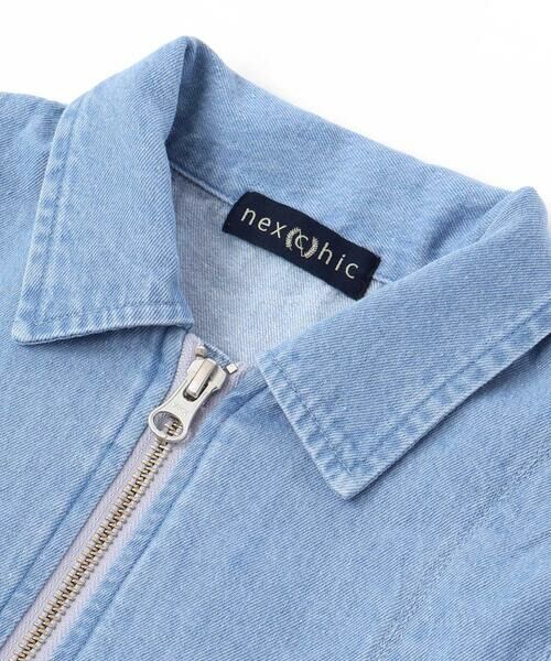 nexchic / ネクシック ミニ丈・ひざ丈ワンピース | シャツ風ファスナーデニム&ストライプワンピース(110~150cm) | 詳細7