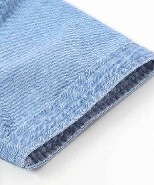 nexchic / ネクシック ミニ丈・ひざ丈ワンピース | シャツ風ファスナーデニム&ストライプワンピース(110~150cm) | 詳細9