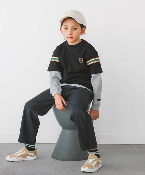 nexchic / ネクシック Tシャツ | 天竺半袖+ワッフル長袖Tシャツセット(110~150cm) | 詳細1