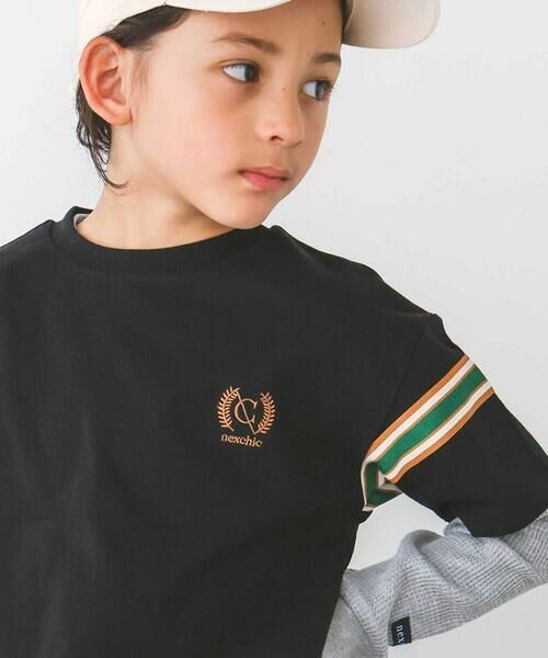 nexchic / ネクシック Tシャツ | 天竺半袖+ワッフル長袖Tシャツセット(110~150cm) | 詳細2