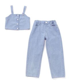 nexchic / ネクシック その他トップス | デニムビスチェ+パンツセットアップ(110~150cm)