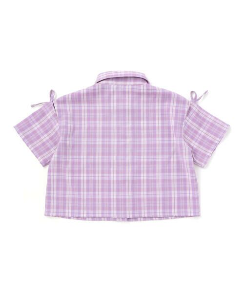 nexchic / ネクシック シャツ・ブラウス | チェック柄半袖シャツ+プリーツスカパンセット(110~150cm) | 詳細14