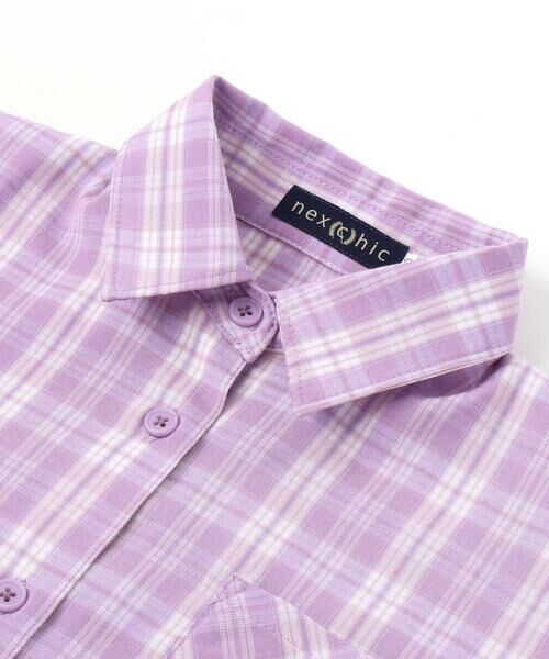 nexchic / ネクシック シャツ・ブラウス | チェック柄半袖シャツ+プリーツスカパンセット(110~150cm) | 詳細16