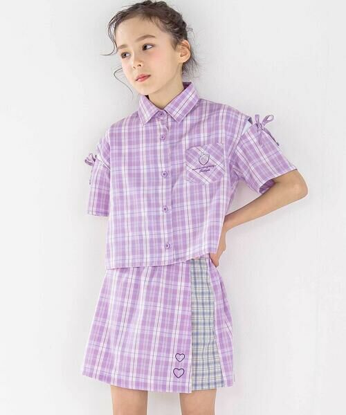 uhayakkaさん専用 セール】 チェック柄半袖シャツ+プリーツスカパンセット(110