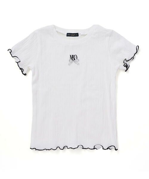 nexchic / ネクシック Tシャツ | リボン付きギャザーキャミ+スパンテレコ半袖Tシャツセット(110~150cm) | 詳細6