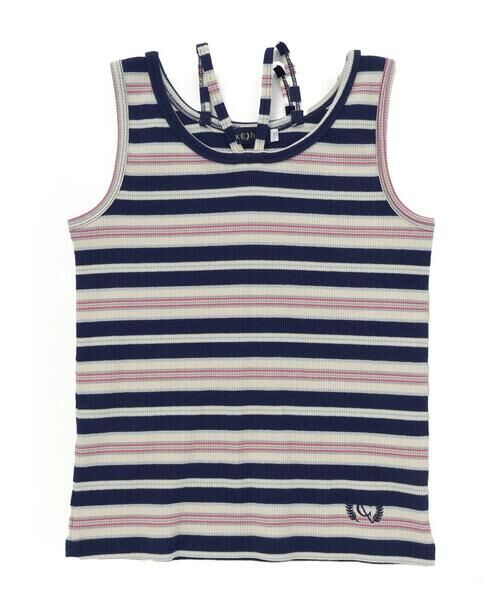nexchic / ネクシック Tシャツ | ボーダーテレコタンクトップ+シアー天竺Tシャツセット(110~150cm) | 詳細6