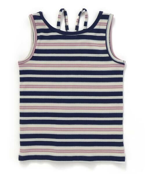 nexchic / ネクシック Tシャツ | ボーダーテレコタンクトップ+シアー天竺Tシャツセット(110~150cm) | 詳細7
