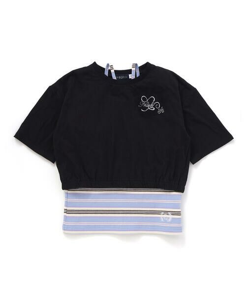 nexchic / ネクシック Tシャツ | ボーダーテレコタンクトップ+シアー天竺Tシャツセット(110~150cm) | 詳細21