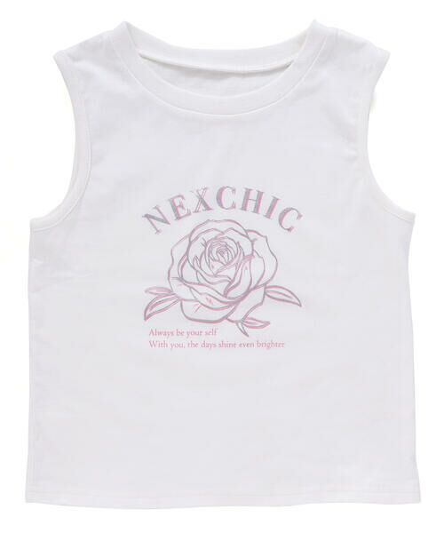 nexchic / ネクシック Tシャツ | バラプリント天竺Tシャツ+メッシュ半袖Tシャツセット(110~150cm) | 詳細7