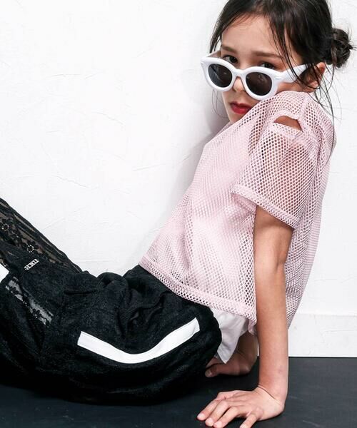 nexchic / ネクシック Tシャツ | バラプリント天竺Tシャツ+メッシュ半袖Tシャツセット(110~150cm) | 詳細3