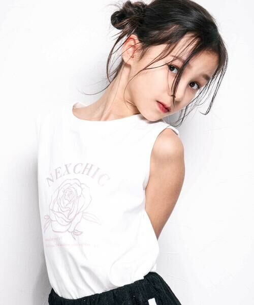 nexchic / ネクシック Tシャツ | バラプリント天竺Tシャツ+メッシュ半袖Tシャツセット(110~150cm) | 詳細4