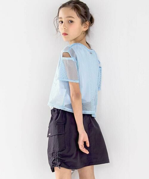 nexchic / ネクシック Tシャツ | バラプリント天竺Tシャツ+メッシュ半袖Tシャツセット(110~150cm) | 詳細22