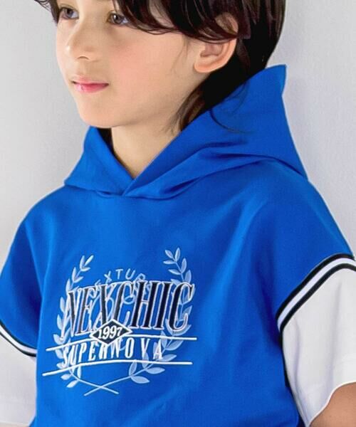 nexchic / ネクシック パーカー | ミニ裏毛フード付き半袖パーカー+ショートパンツセットアップ(110~150cm) | 詳細10