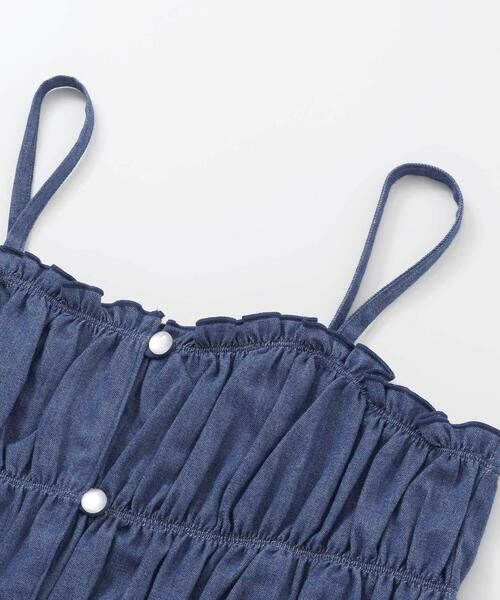 nexchic / ネクシック Tシャツ | デニムチェックキャミソール+天竺半袖Tシャツセット(110~150cm) | 詳細10