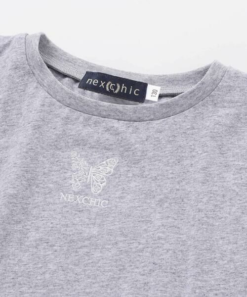 nexchic / ネクシック Tシャツ | デニムチェックキャミソール+天竺半袖Tシャツセット(110~150cm) | 詳細13