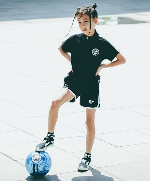 nexchic / ネクシック スウェット | 【Manchester City(マンチェスターシティ)コレクション】ハーフジップトレーナーxハーフパンツセットアップ(110~150cm) | 詳細18