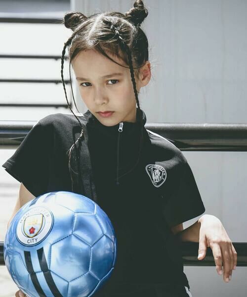 nexchic / ネクシック スウェット | 【Manchester City(マンチェスターシティ)コレクション】ハーフジップトレーナーxハーフパンツセットアップ(110~150cm) | 詳細19