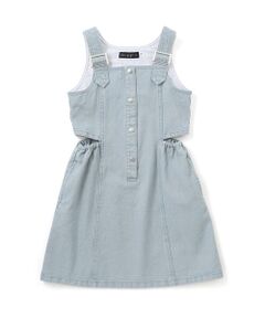 nexchic / ネクシック ドレス | ダメージ刺しゅうツイルジャンパースカート(110~150cm)