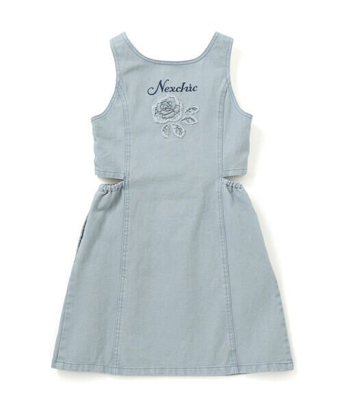 nexchic / ネクシック ドレス | ダメージ刺しゅうツイルジャンパースカート(110~150cm) | 詳細1