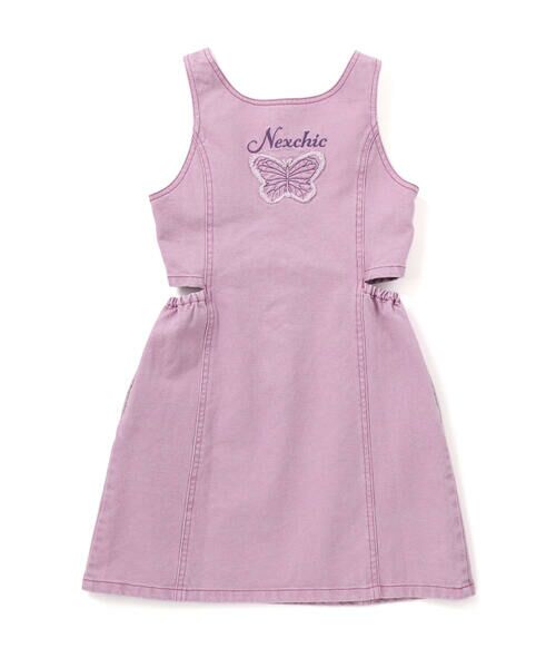 nexchic / ネクシック ドレス | ダメージ刺しゅうツイルジャンパースカート(110~150cm) | 詳細8