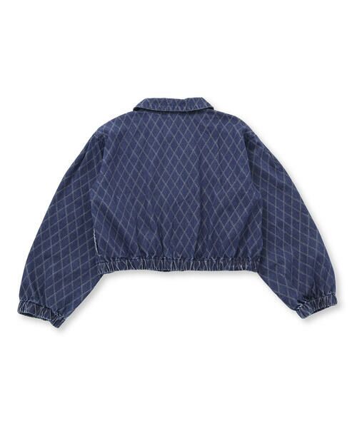 nexchic / ネクシック ノーカラージャケット | 【お揃い】デニムツイルファスナー付きジャケット(110~150cm) | 詳細4