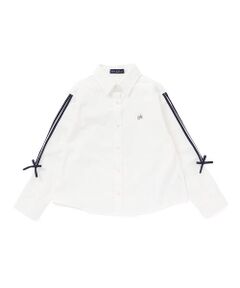 nexchic / ネクシック シャツ・ブラウス | 【お揃い】袖ライン無地&ストライプ長袖シャツ(110~150cm)