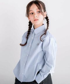 nexchic / ネクシック シャツ・ブラウス | 【お揃い】袖ライン無地&ストライプ長袖シャツ(110~150cm)