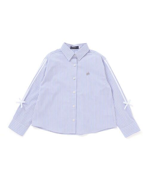 nexchic / ネクシック シャツ・ブラウス | 【お揃い】袖ライン無地&ストライプ長袖シャツ(110~150cm) | 詳細6