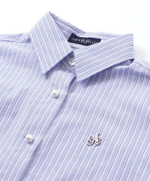 nexchic / ネクシック シャツ・ブラウス | 【お揃い】袖ライン無地&ストライプ長袖シャツ(110~150cm) | 詳細8