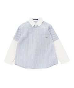 nexchic / ネクシック シャツ・ブラウス | 【お揃い】ストライプ袖切り替えシャツ(110~150cm)